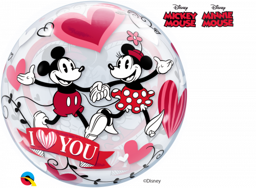 Balão Bubble " Mickey & Minnie I Love You " - Image 2