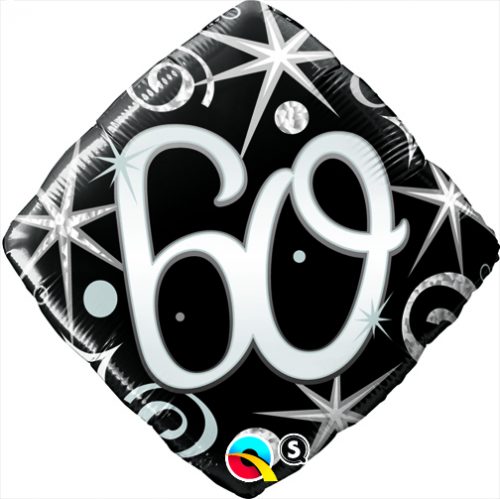 Balão Foil 60 Anos Elegant Sparkles & Swirls