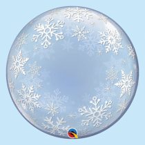 Balão Deco Bubble Frosty Snowflakes 61 cm