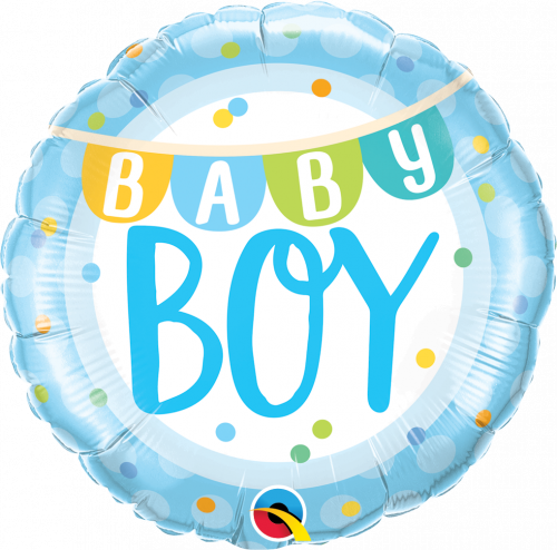 Balão Foil Baby Boy Banner & Dots