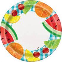 8 Pratos Frutas Picnic 22cm