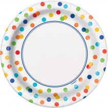 8 Pratos Polka Dot 17cm