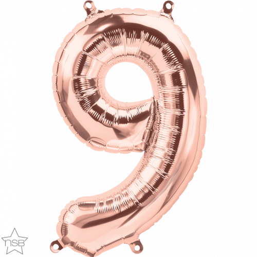 Balão Número 9 Rose Gold 40cm