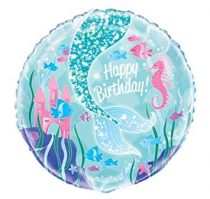 Balão Foil Sereia Happy Birthday