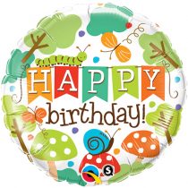Balão foil " Happy Birthday floresta "