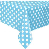 Toalha de Mesa Azul com Pintas Brancas