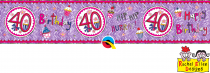 Banner 40 Anos Rosa Cup Cakes