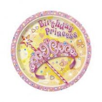 8 Pratos Birthday Princess 17cm