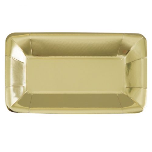 pratos rectangulares dourado