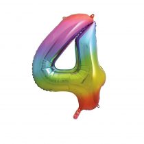 balão foil numero 4 arco iris