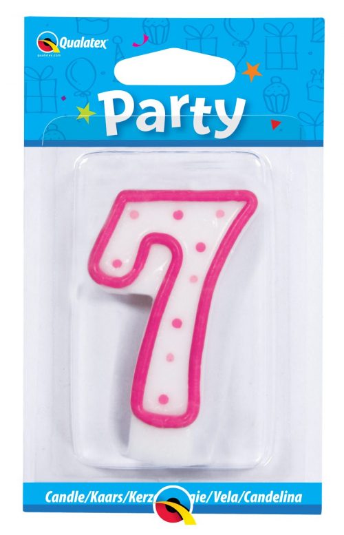 vela numero 7 rosa