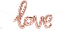 Kit Banner LOVE Balões foil rose gold