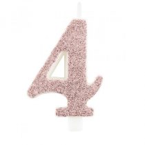 VELA ANIVERSÁRIO ROSE GOLD GLITTER Nº 4