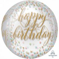 BALÃO FOIL ORBZ HAPPY BIRTHDAY CONFETTI FUN