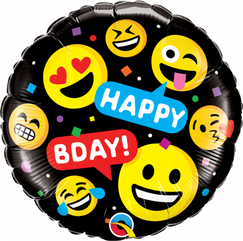 Balão foil Smileys Happy Bday