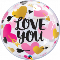 Balão bubble Love You Hearts